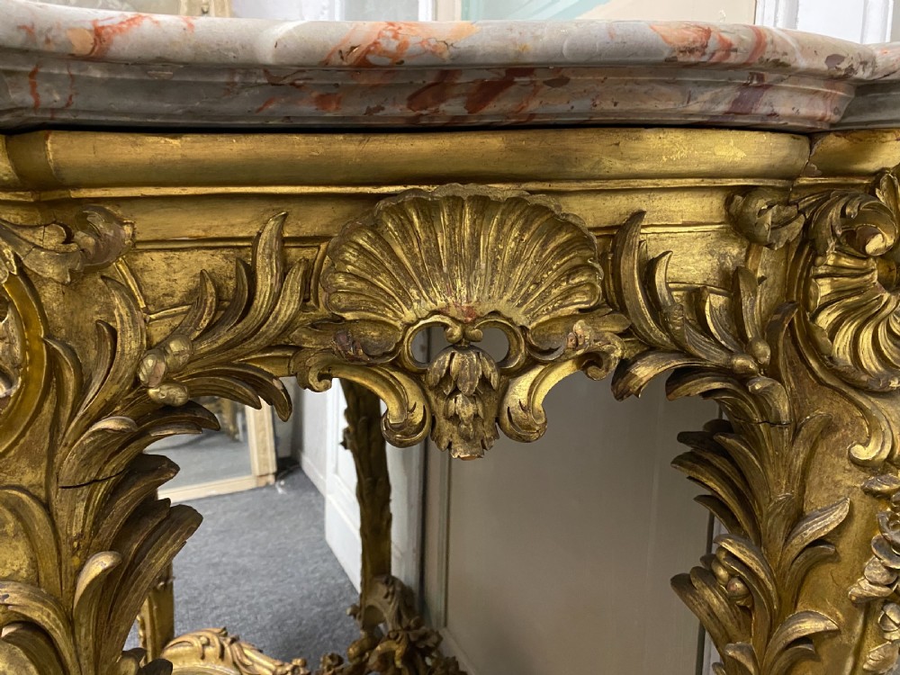 Wonderful Early 19th C French Gilt Console Table View XIII