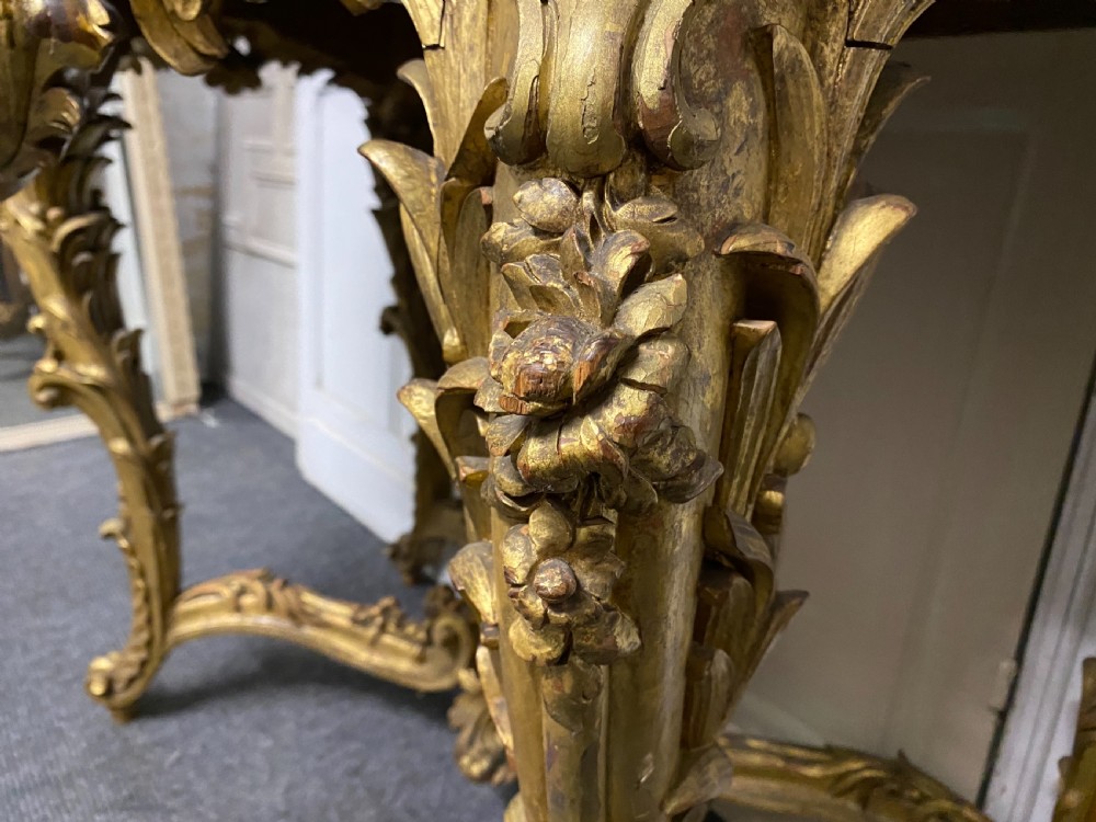Wonderful Early 19th C French Gilt Console Table View XV