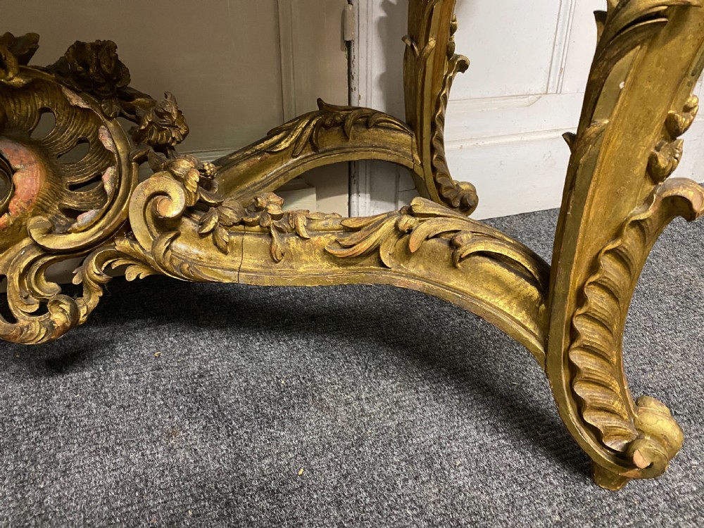 Wonderful Early 19th C French Gilt Console Table View XIX
