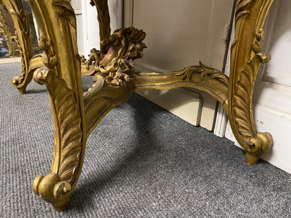 Wonderful Early 19th C French Gilt Console Table View XX