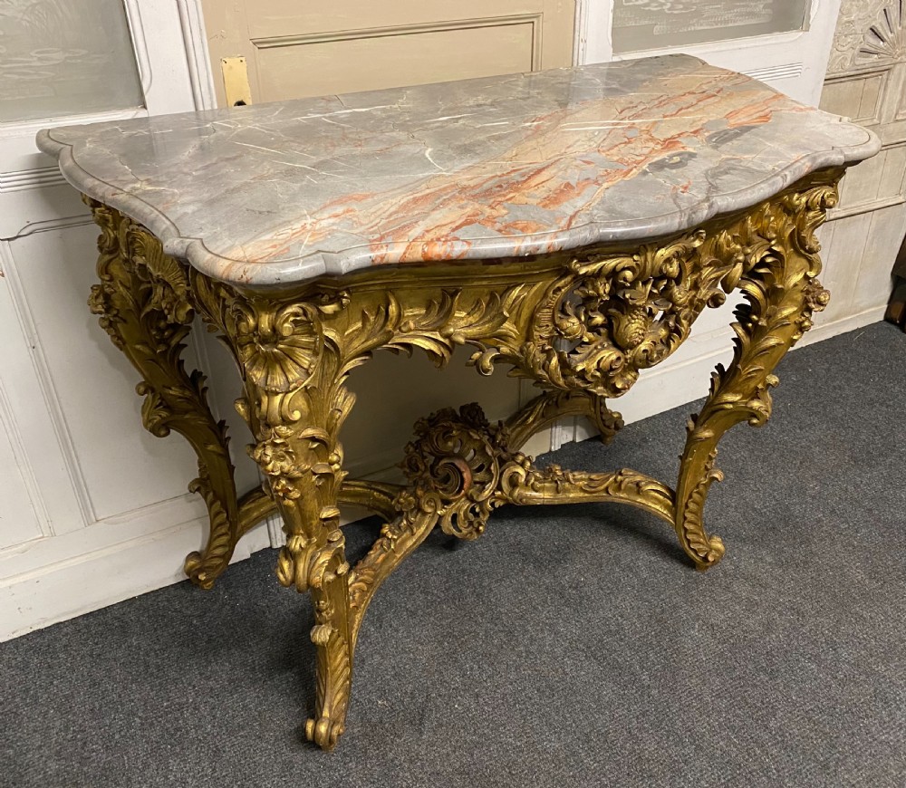 Wonderful Early 19th C French Gilt Console Table View XXIV