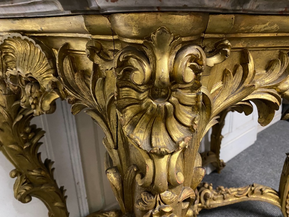 Wonderful Early 19th C French Gilt Console Table View XXVI