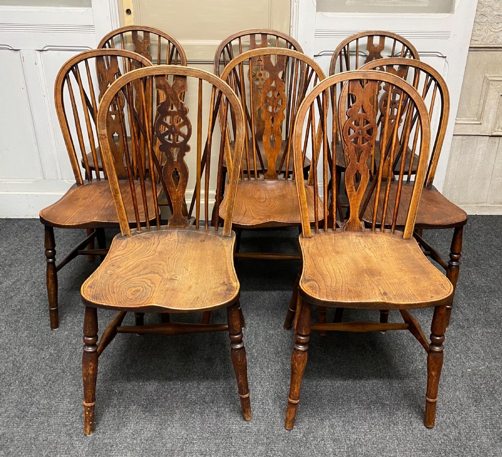 Harlequin Set 8 18th Century Windsor Dining Chairs