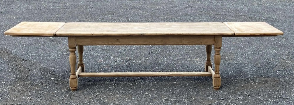 Large French Farmhouse Table with Extensions 