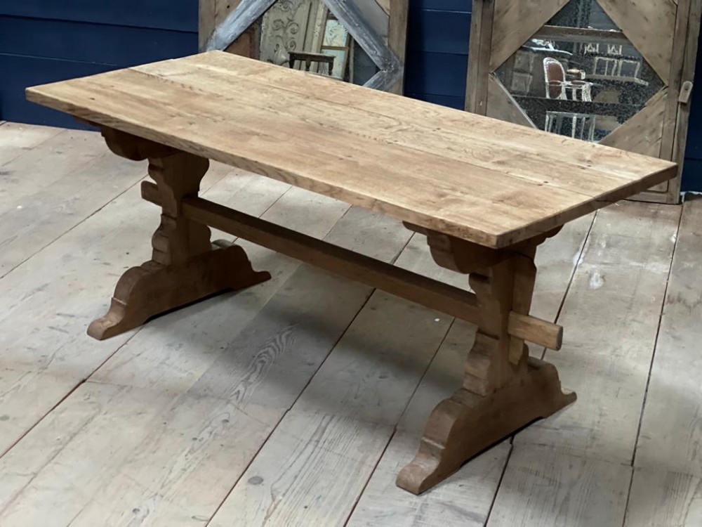 Smaller Bleached Oak Farmhouse Kitchen Table 