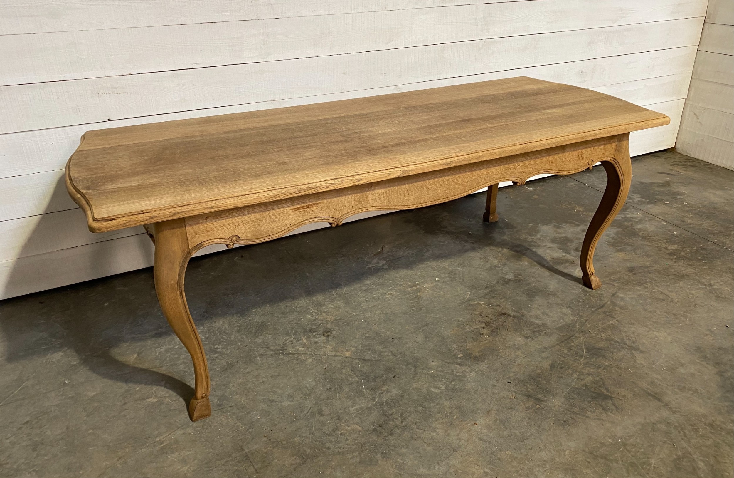 French Bandy Leg Bleached Oak Farmhouse Table 