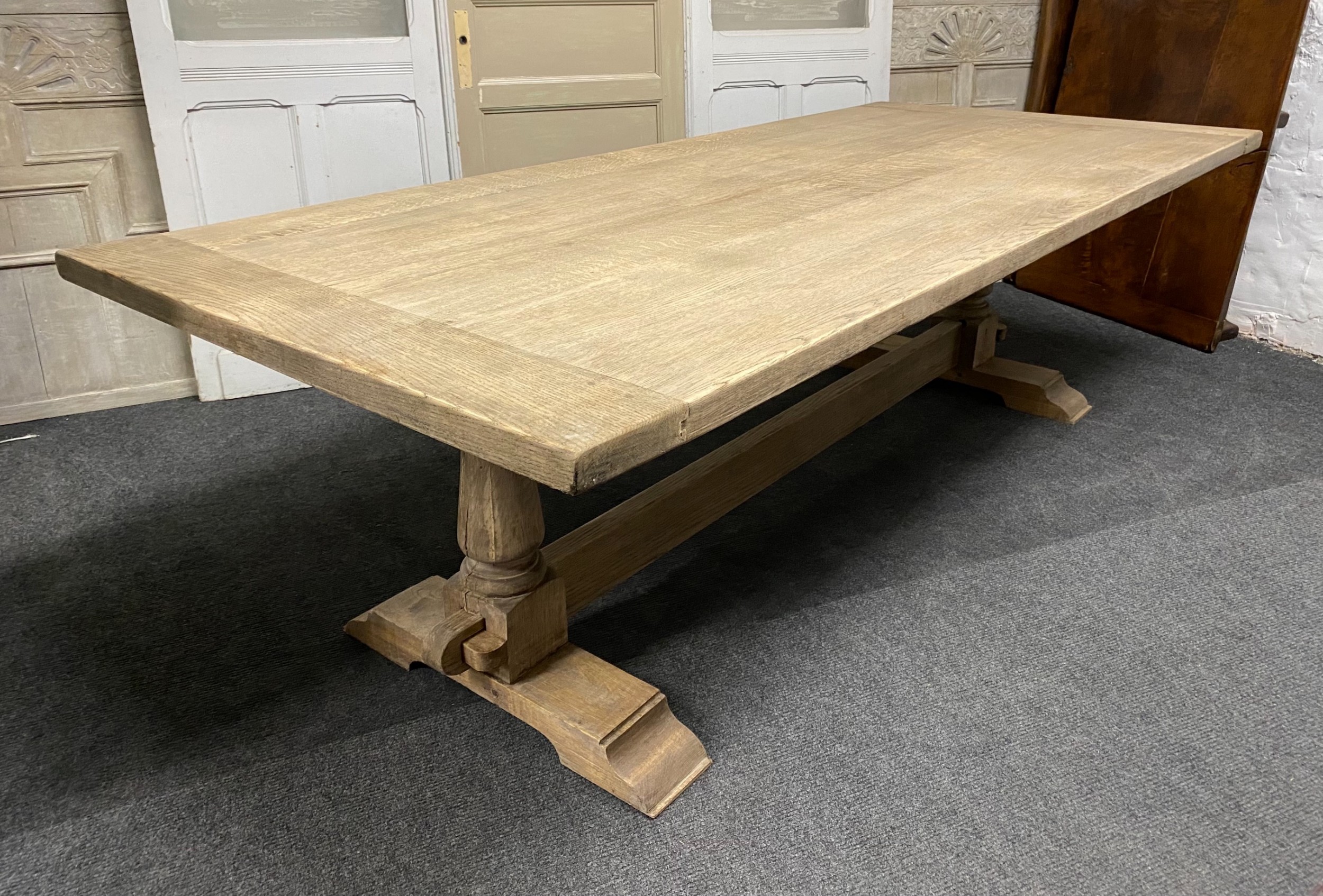 Huge Bleached Oak Farmhouse Refectory Table