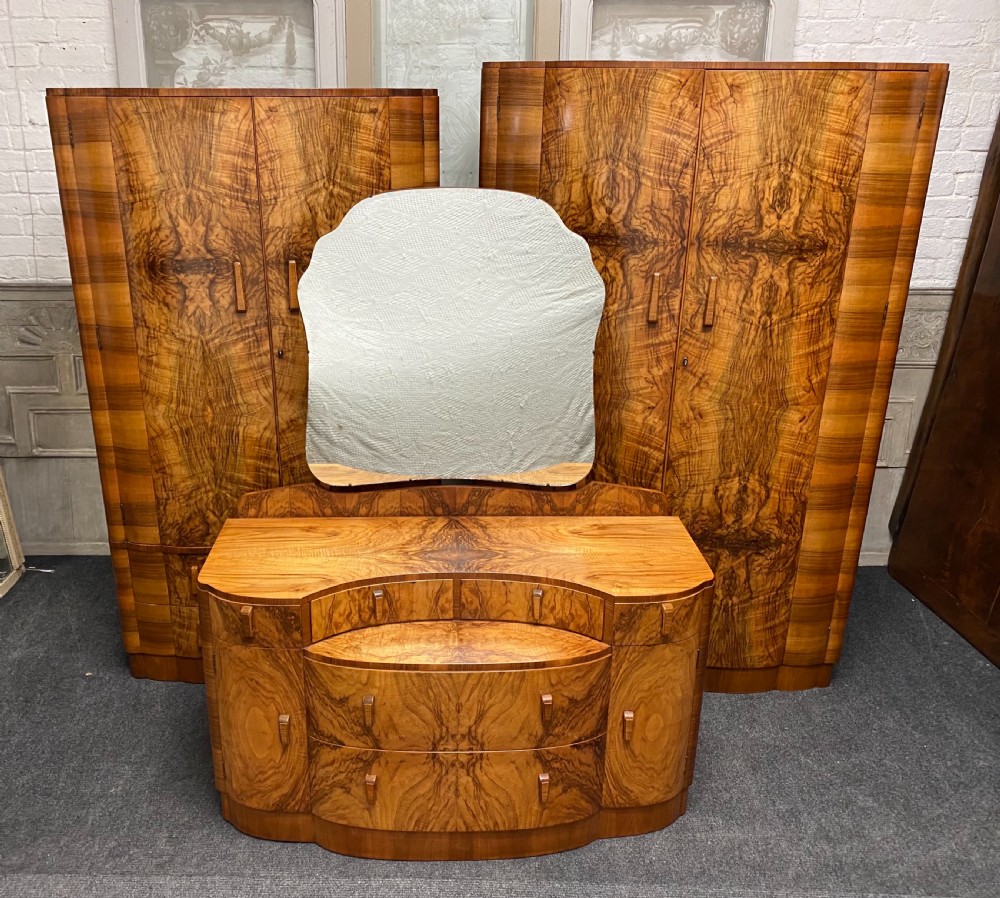 Burr Walnut Art Deco Double Wardrobe  View XI