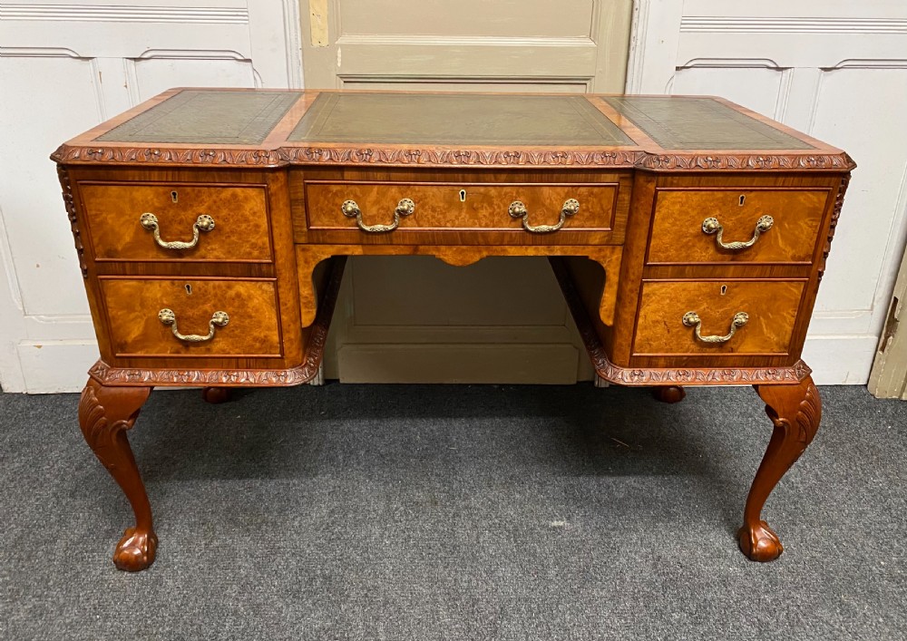Quality Maples Burr Walnut Writing Desk