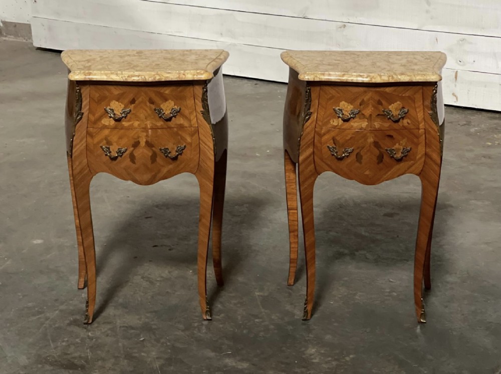 Quality Pair French Bedside Drawers