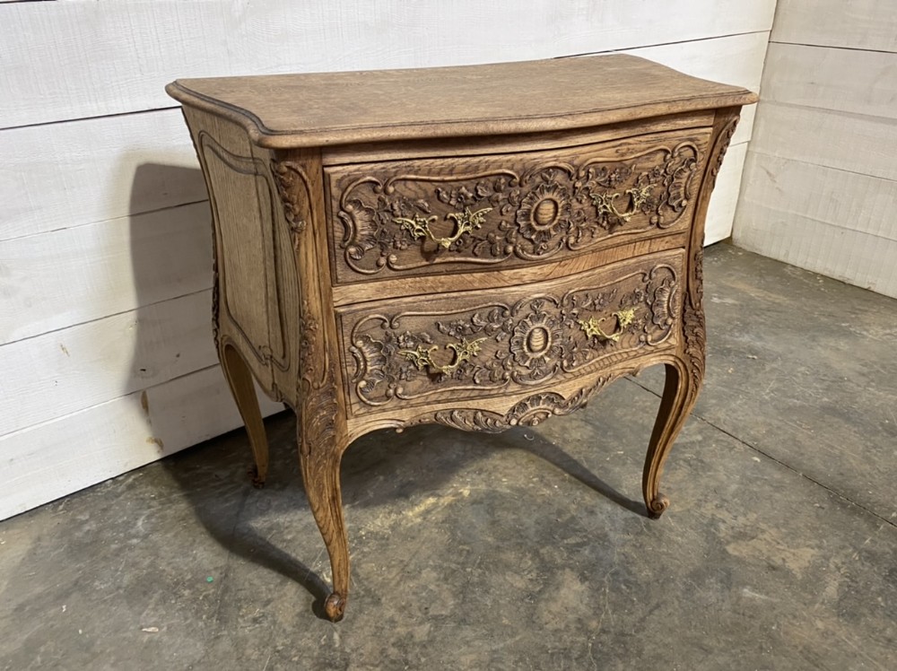 Bleached Oak French Commode Chest