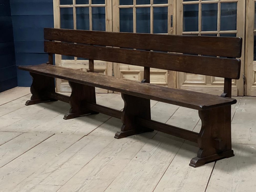 Large French Oak Dining Bench