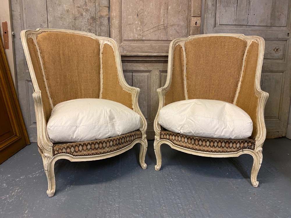 Pair French Bergere Chairs View II