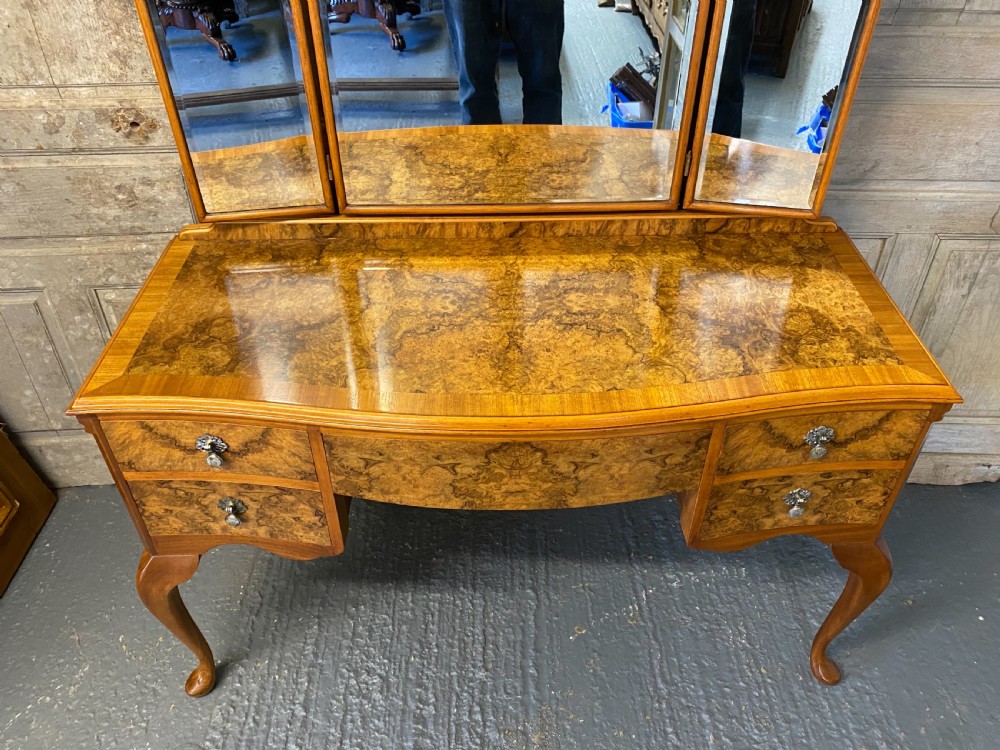 Queen Anne Burr Walnut Dressing Table View IV