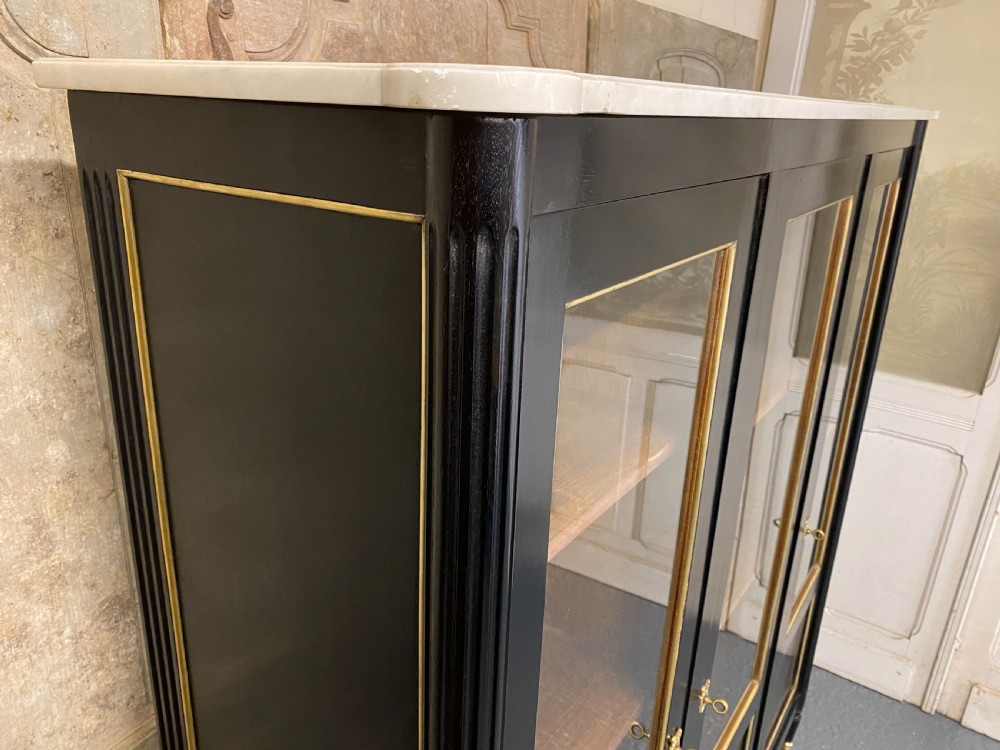 Stunning French Louis XVI Ebony Cabinet View X