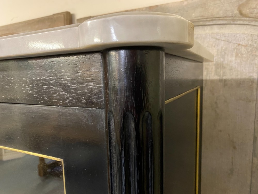 Stunning French Louis XVI Ebony Cabinet View XIX