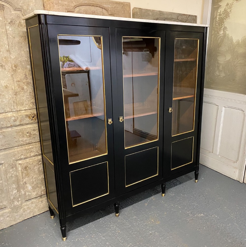 Stunning French Louis XVI Ebony Cabinet View XXI