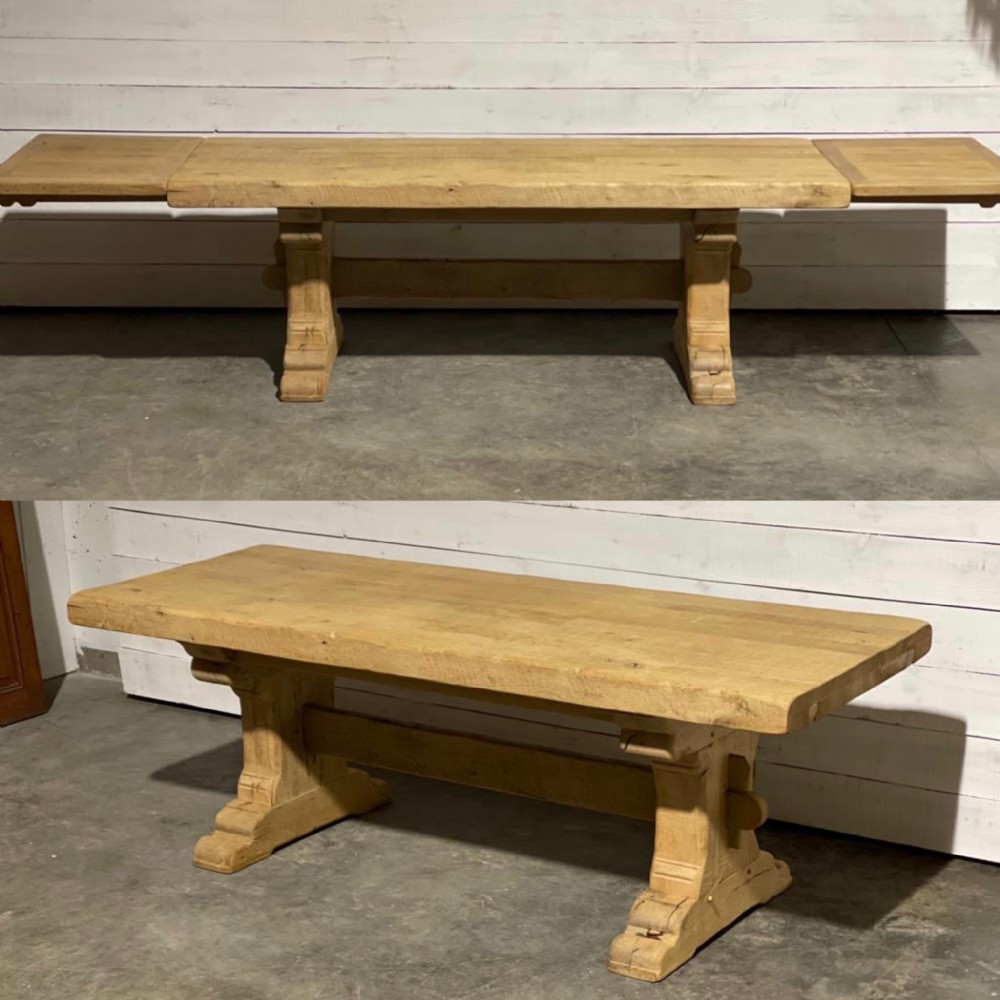 Large Rustic Farmhouse Table with Extensions 
