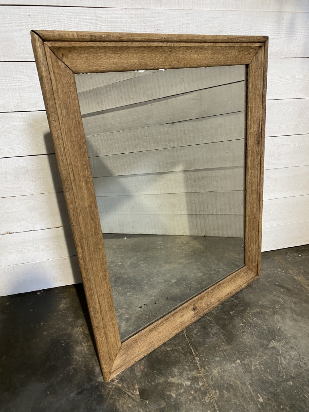 Large French Bleached Oak Mirror