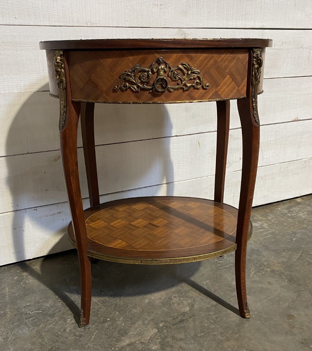 French Parquetry Lamp Table View XII