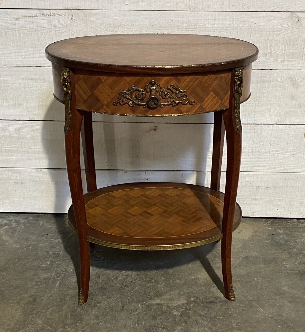 French Parquetry Lamp Table
