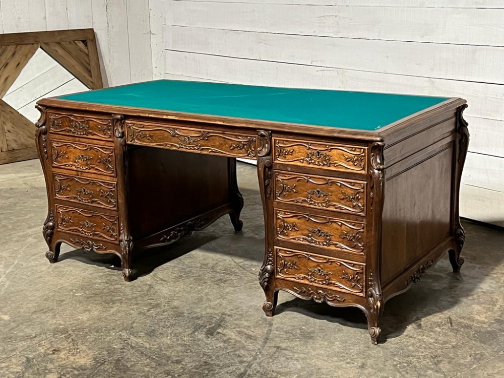 Wonderful French Walnut Rococo Partners Desk