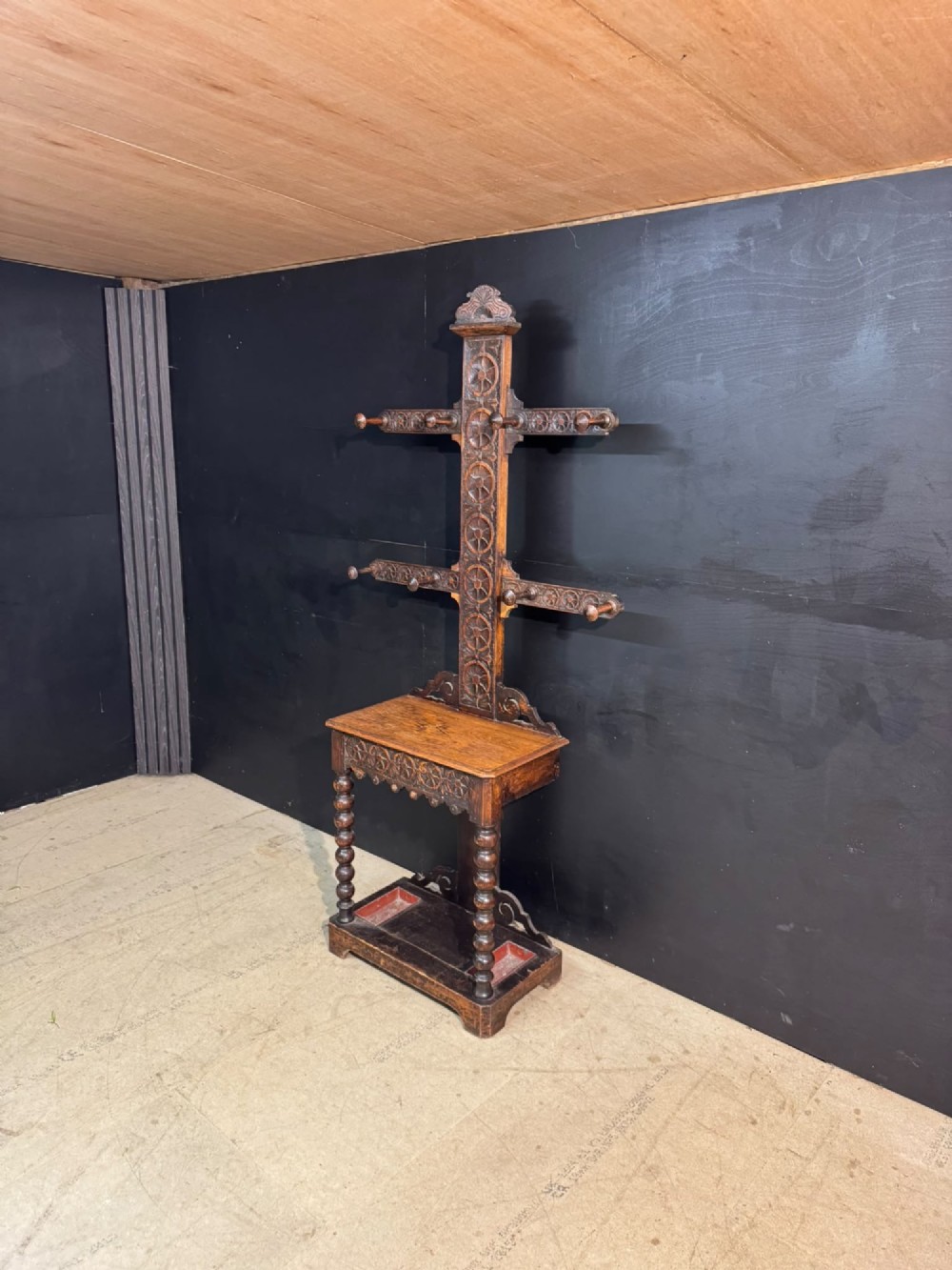 Carved Oak Hall Stand View II