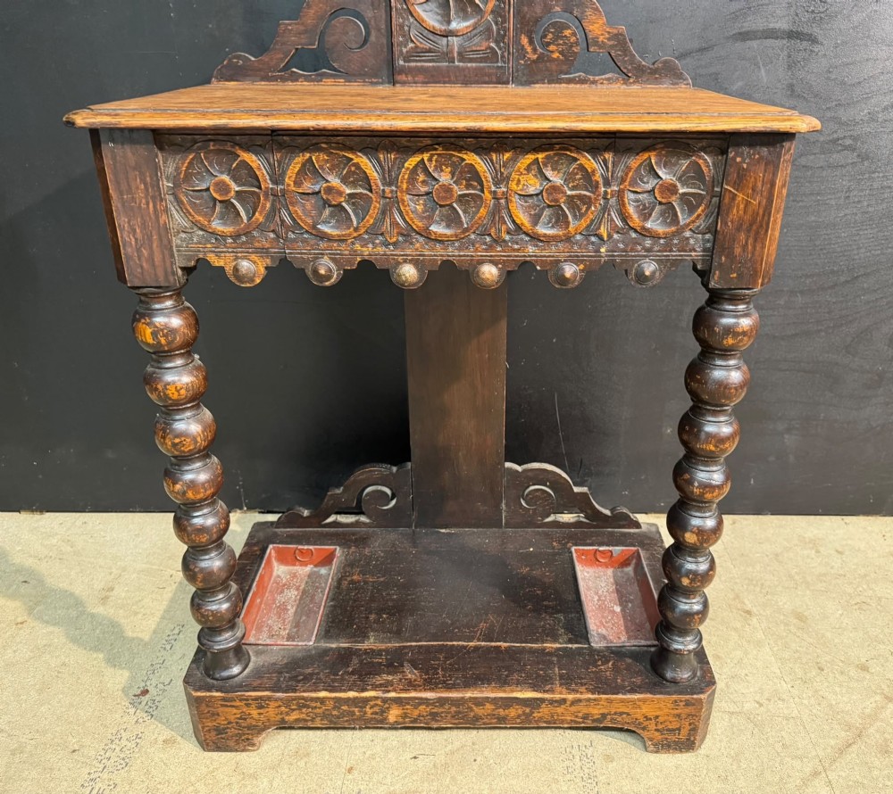 Carved Oak Hall Stand View V