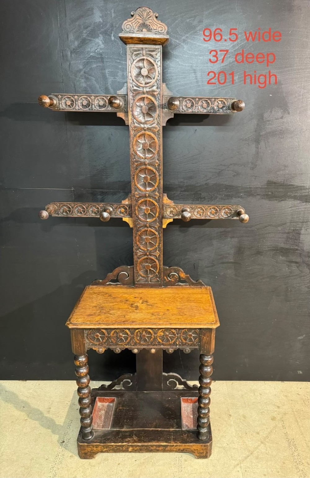 Carved Oak Hall Stand View XI
