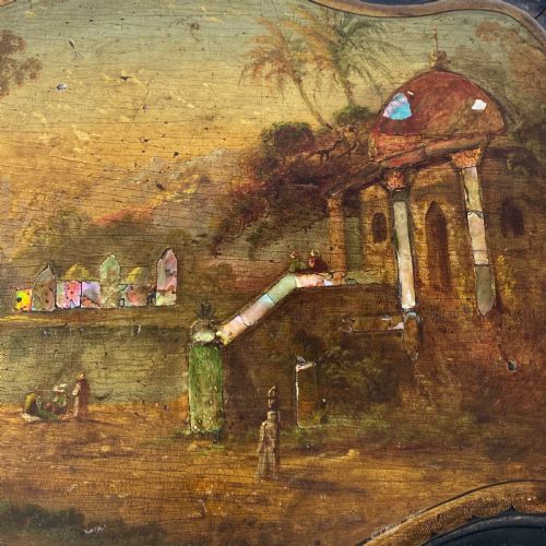 A VICTORIAN EBONISED AND PAINTED SOWING TABLE - ADDITIONAL PHOTO 13
