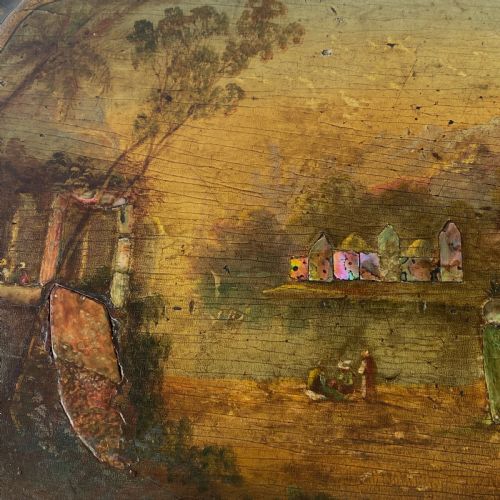 A VICTORIAN EBONISED AND PAINTED SOWING TABLE - ADDITIONAL PHOTO 14