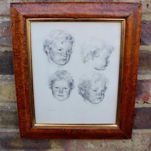 Study of a Child's Head, Signed Edwards