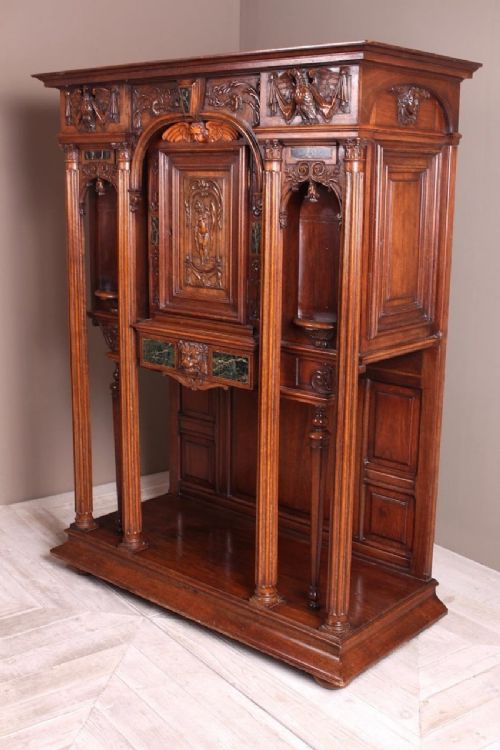 Walnut & Marble Ecclesiastical Cabinet