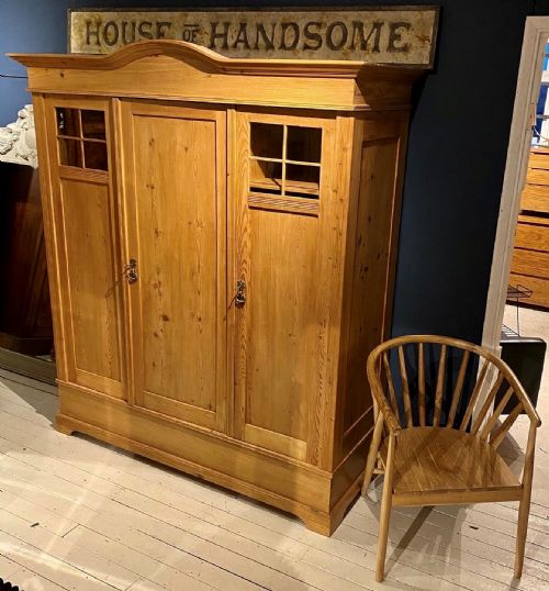 Vintage Continental Knockdown Pine Wardrobe