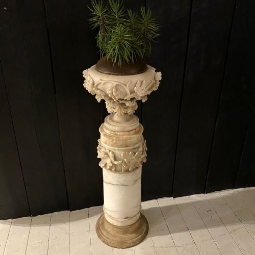 Carved Alabaster Jardiniere Late C19th/early C20th