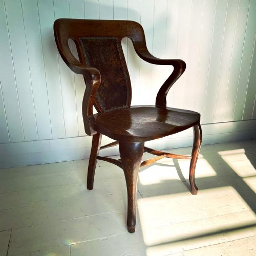 Antique Oak and Elm Desk Chair
