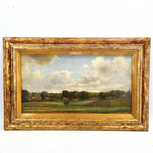 Country Landscape Painting Oil on Panel