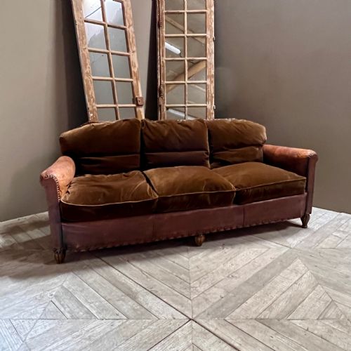 Early C20th Leather Club Sofa