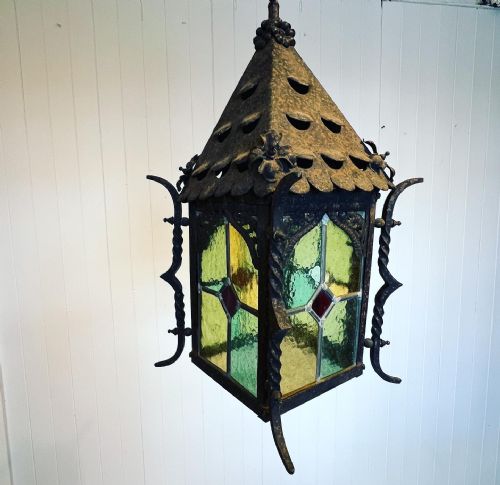 A Stained Glass Hall or Porch Lantern