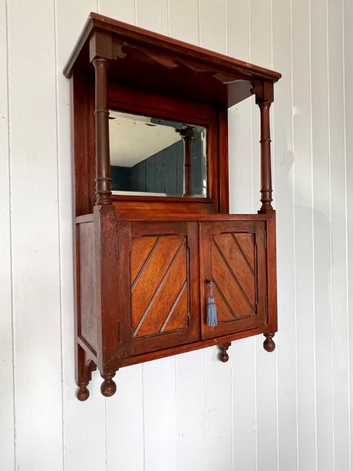 Oak Bathroom or Hall Cabinet Circa 1900