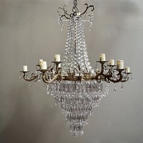 Empire Style Tent and Bag Crystal Chandelier