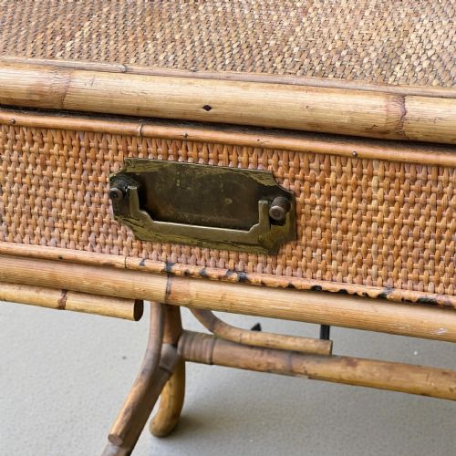 VINTAGE BAMBOO DESK DRESSING OR CONSOLE TABLE - ADDITIONAL PHOTO 5