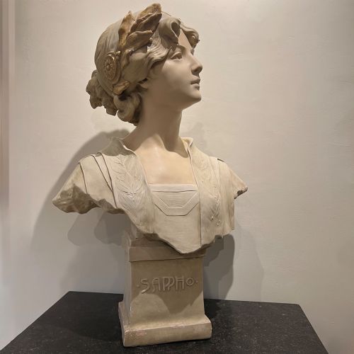 Large Art Nouveau Bust of Sappho by H. L. Bläsche, Circa 910–1920
