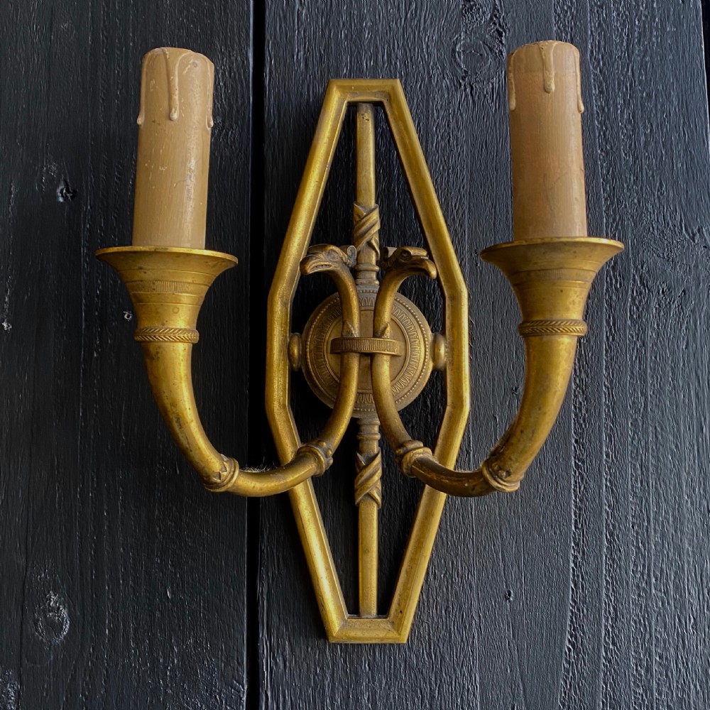 Pair Of C19th French Gilt Bronze Wall Sconces View IX
