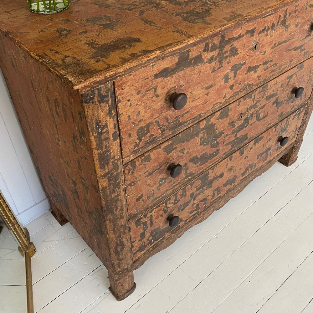 A Continental Dryscraped C19th Chest Of Drawers View III