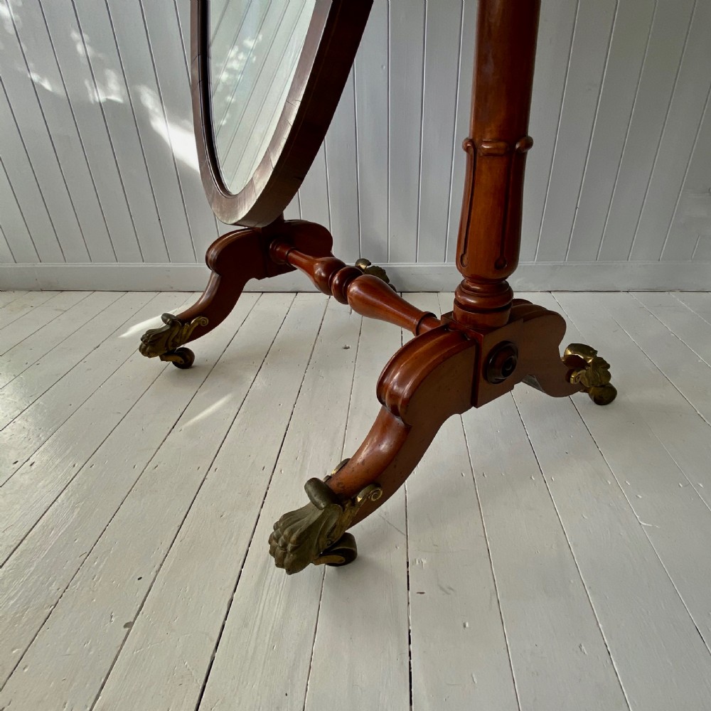 A William IVth Mahogany Cheval Mirror View IV