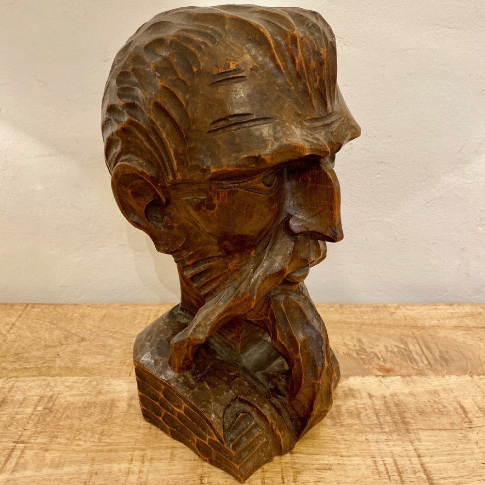 An Early C20th Carved Bust Of A Bearded Gentleman 