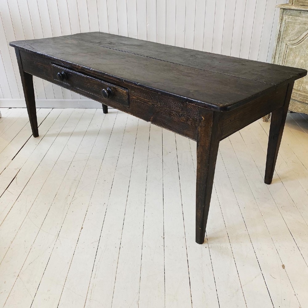 Antique French Stained Kitchen/dining Table