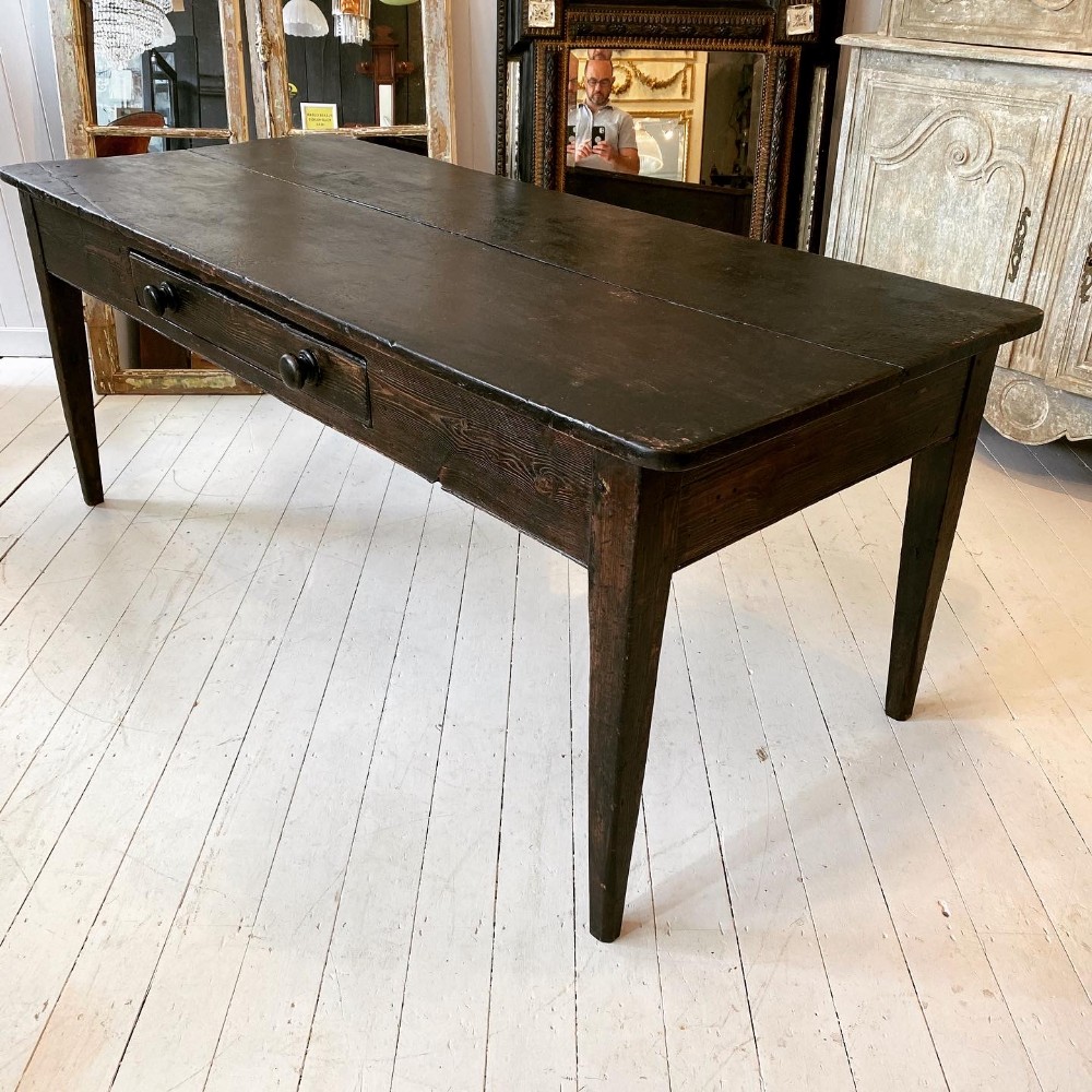 Antique French Stained Kitchen/dining Table