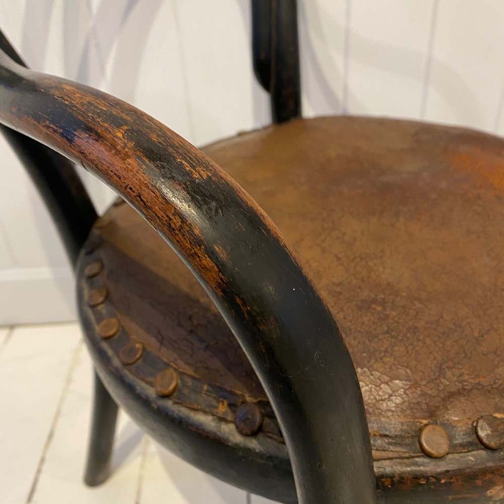 A Vintage Childs Bentwood and Leather Armchair View II